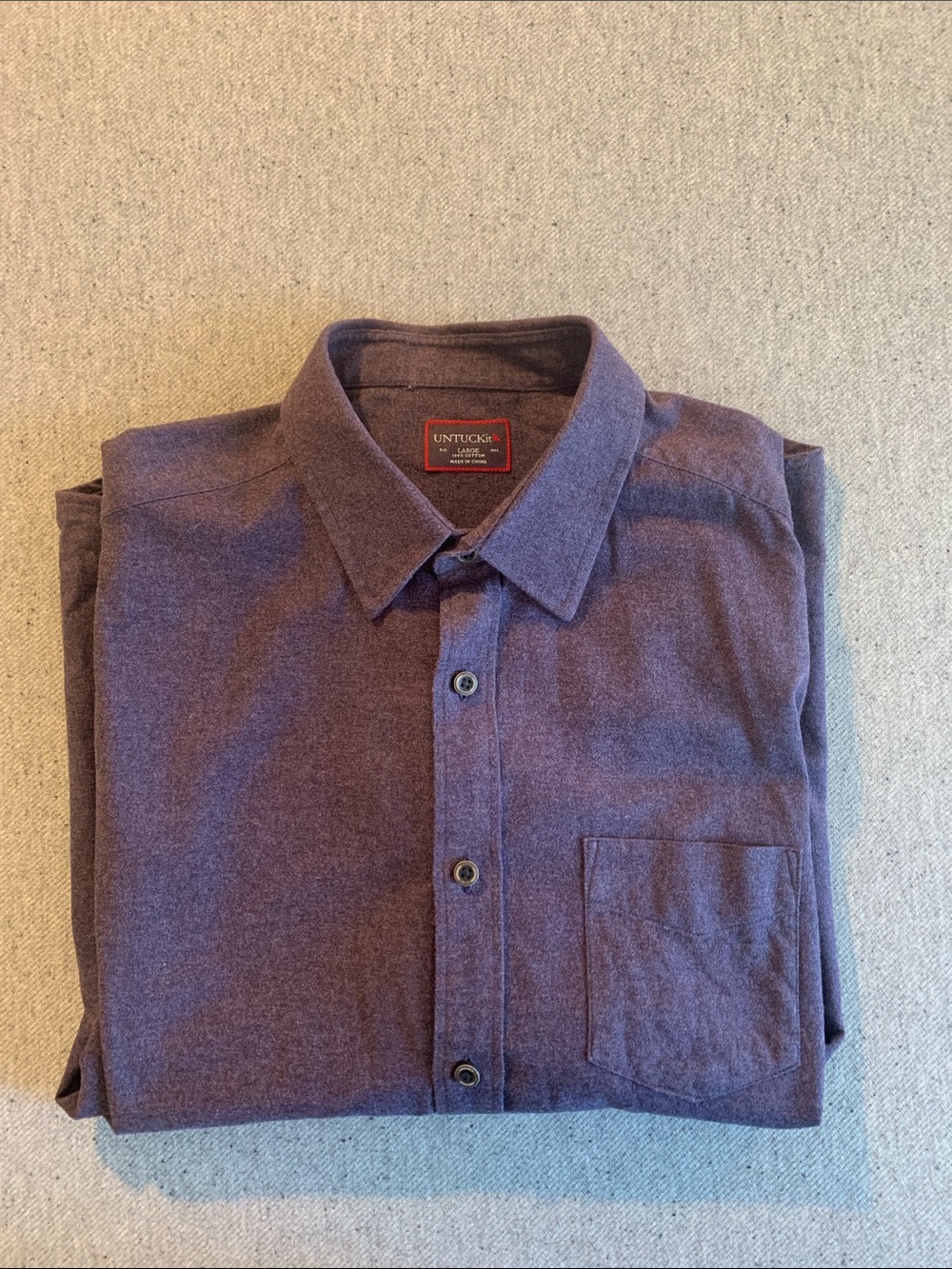 UNTUCKit Men's Long-Sleeve Button-Down Shirt in Heather Purple
